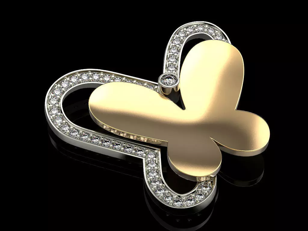 Pendant butterfly 3D print model_0