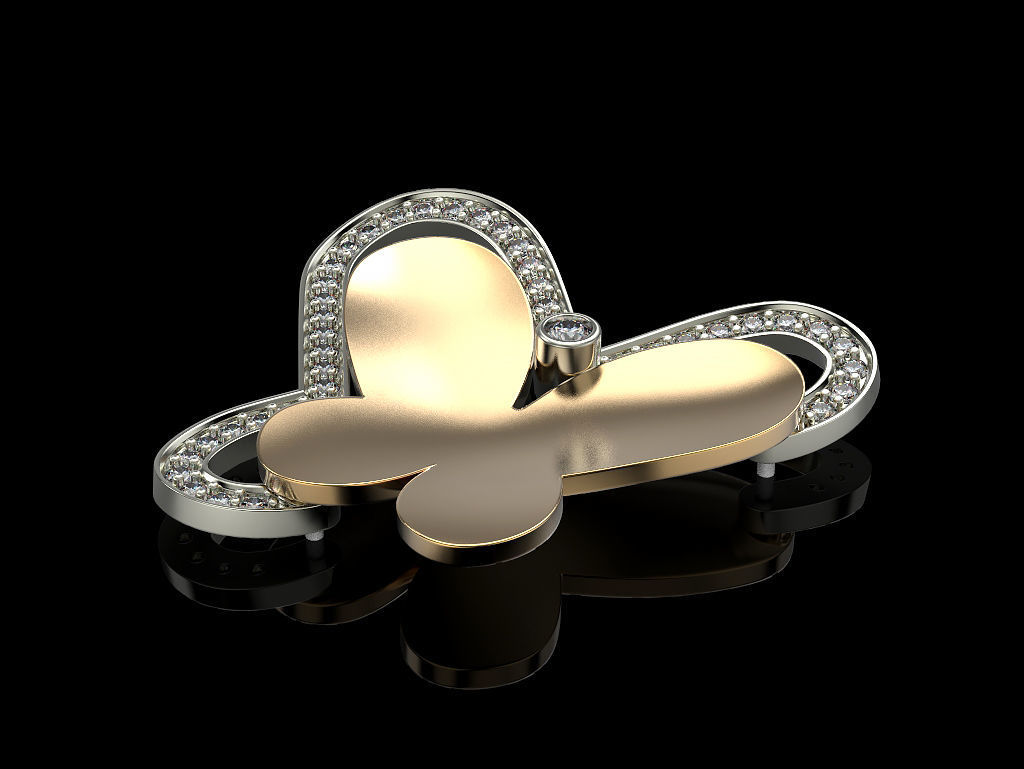 Pendant butterfly 3D print model_2