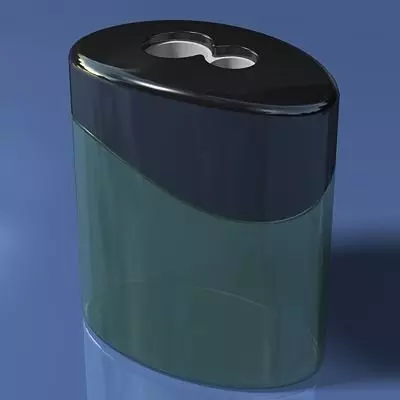 Clear Plastic Pencil Sharpener Free 3D model