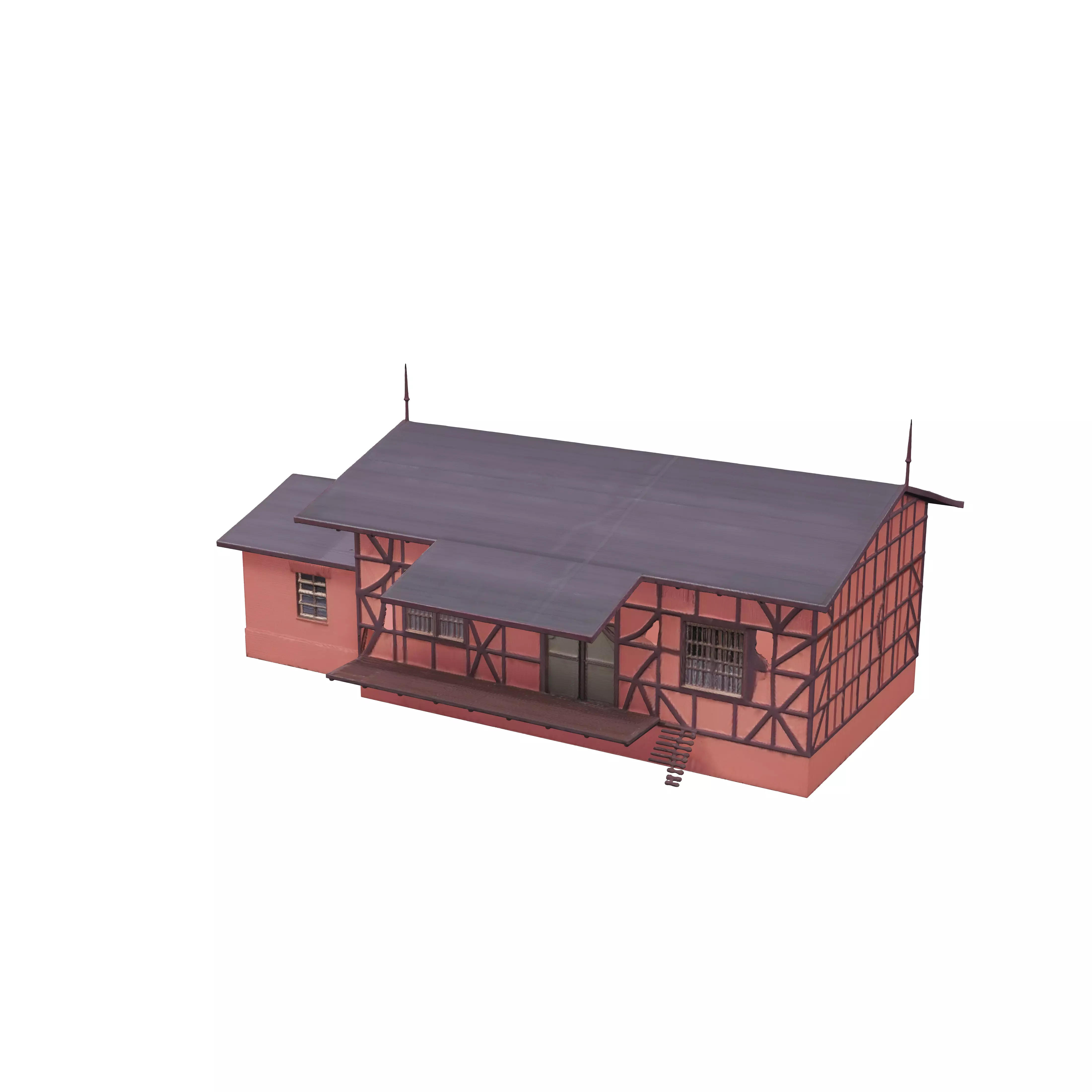 TimberFramed Train Station 3D model