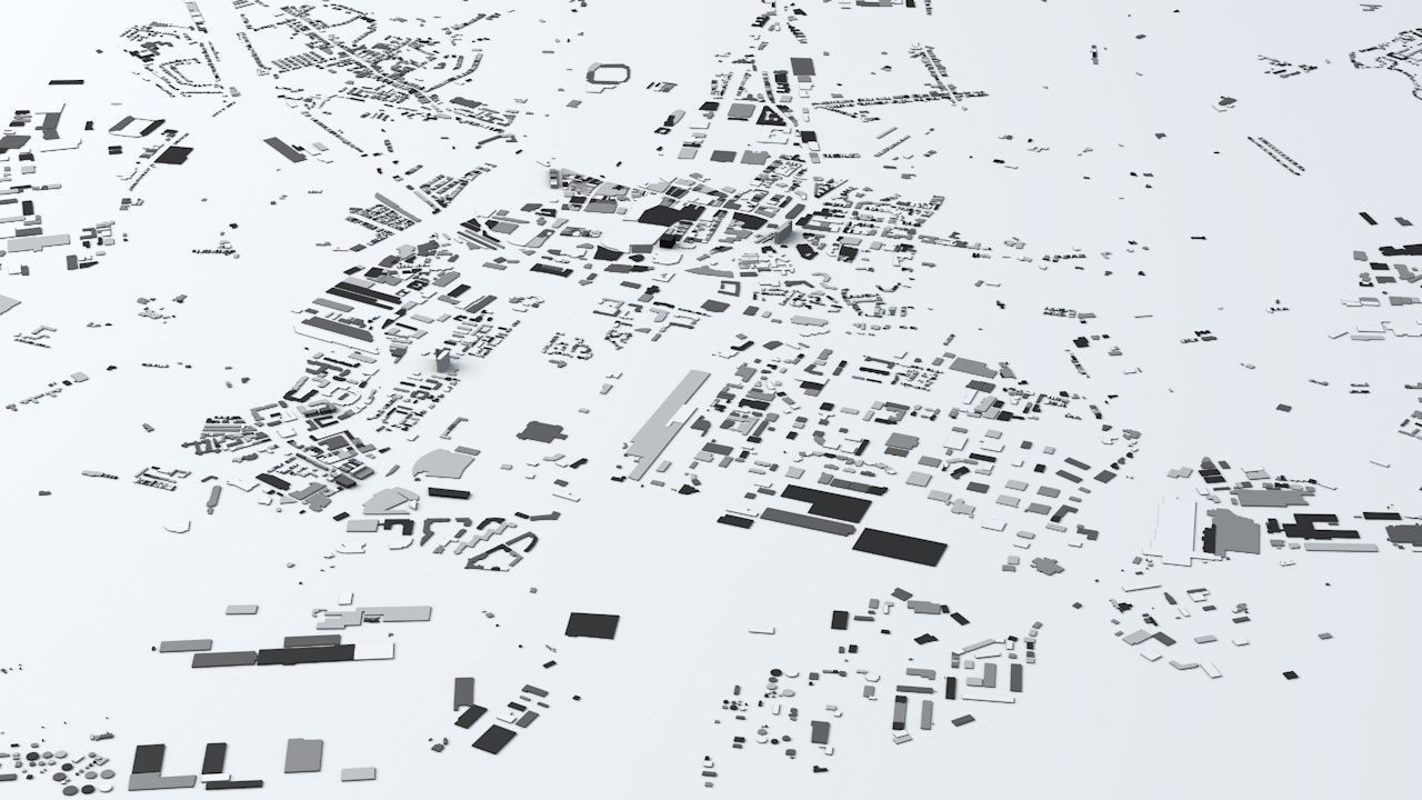 Cardiff Streets and Buildings 3D model_1