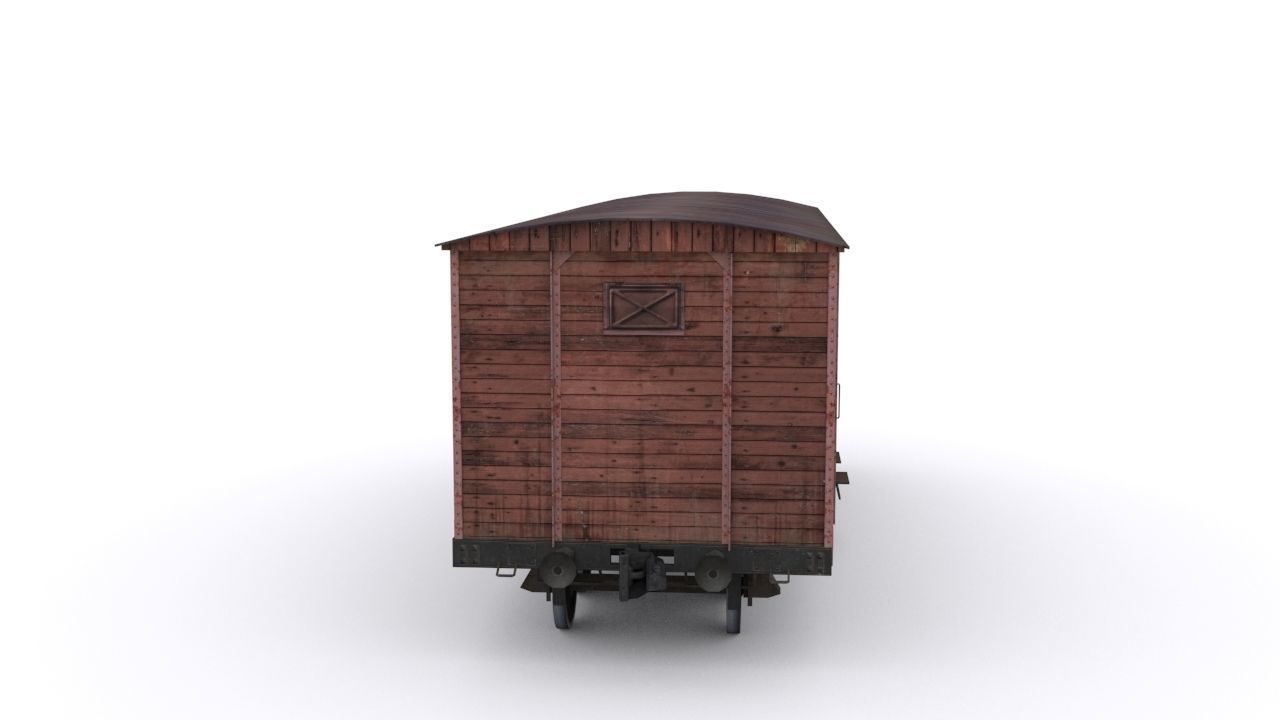 Old Railway carriage Low-poly 3D model_3