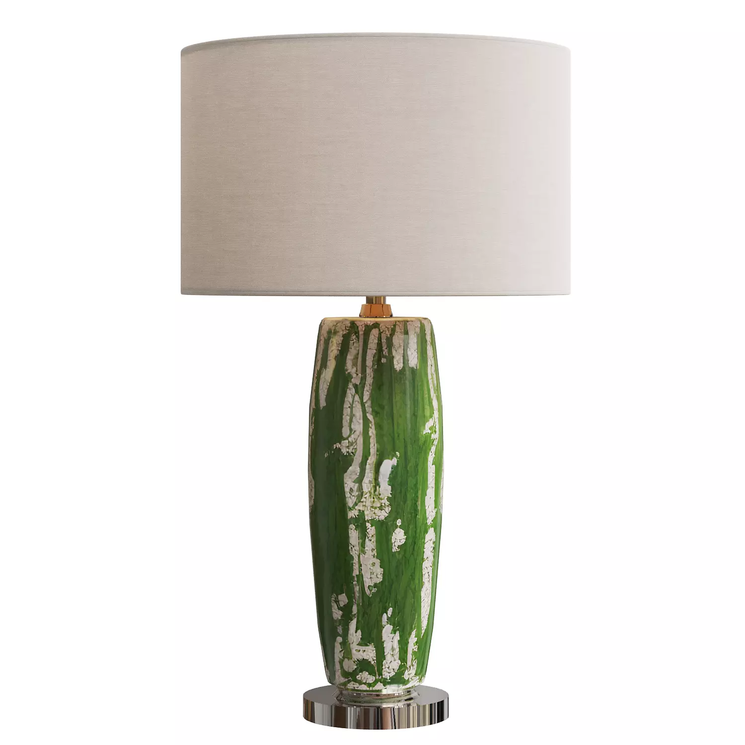Scenic Emerald Green Distressed Ceramic Lamp - Organic Modern Low-poly 3D model