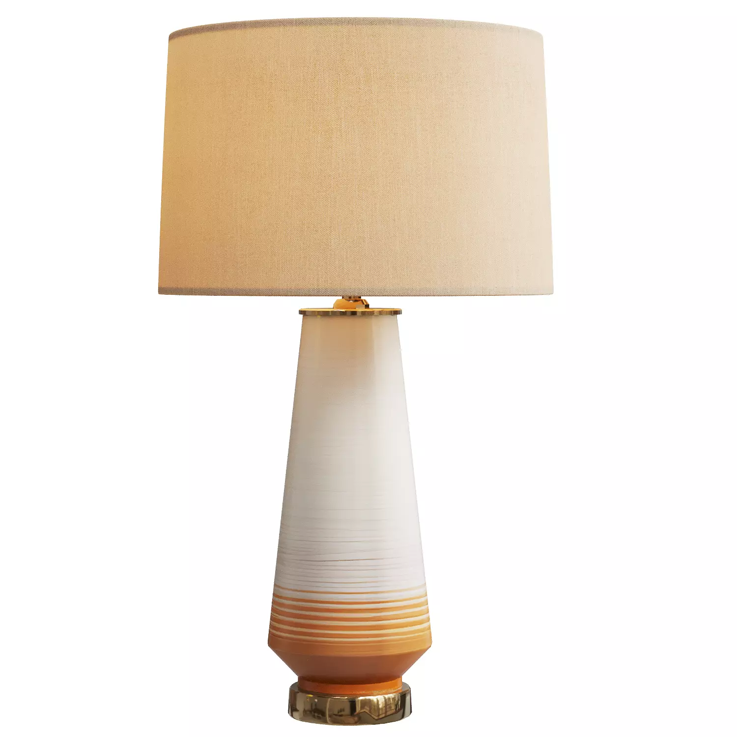 Junction Striped Tapered Ceramic Lamp - Modern Light Low-poly 3D model