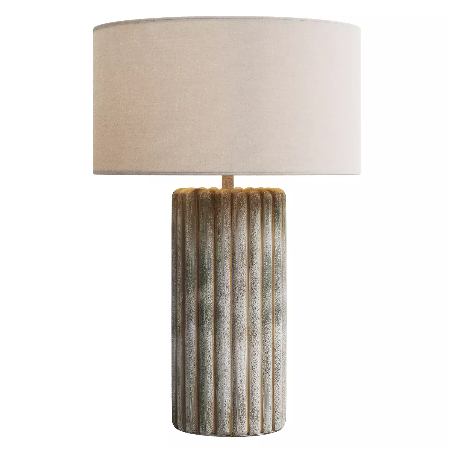 Ancient Column Ribbed Ceramic Table Lamp Low-poly 3D model