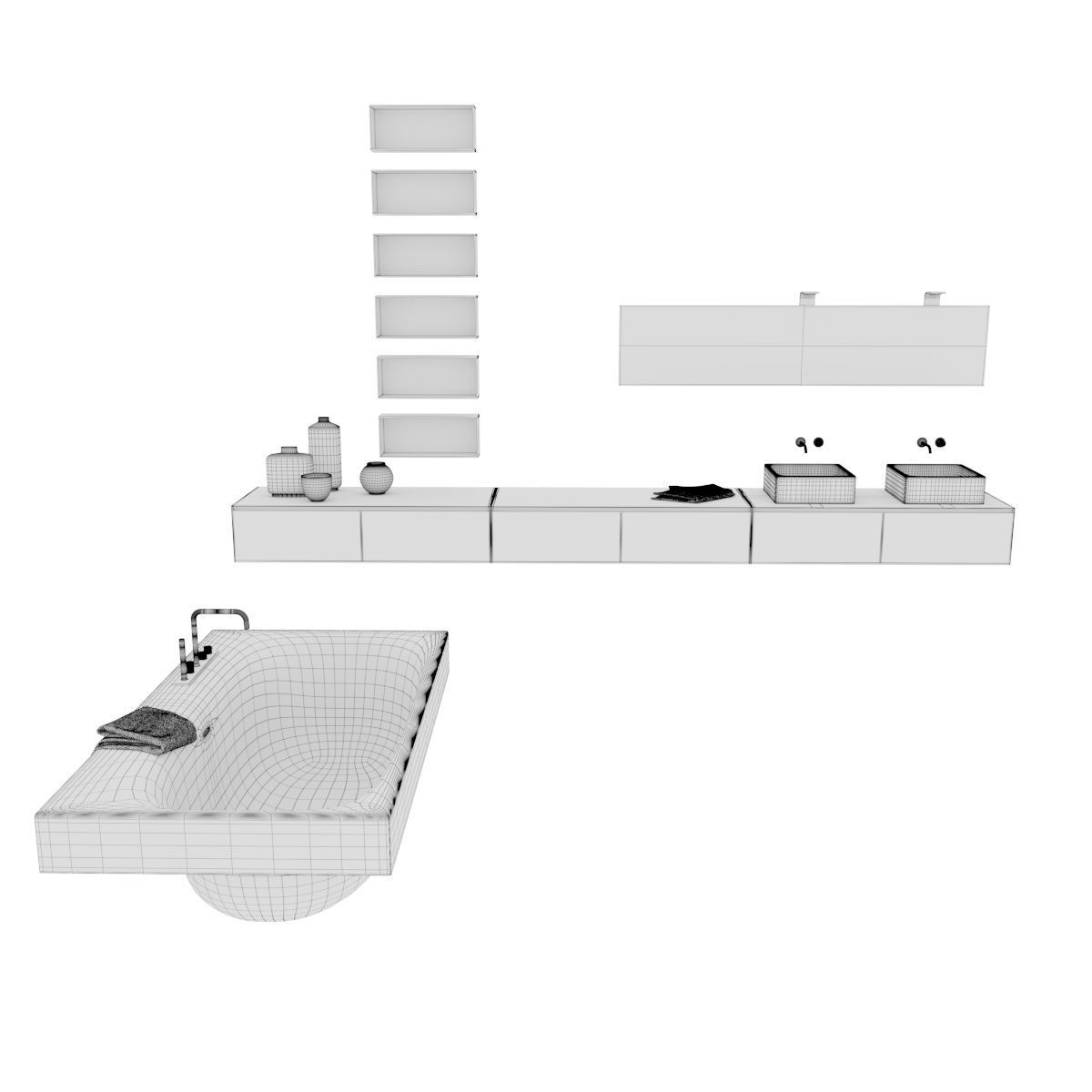 Bathroom furniture set Panta Rei 3D model_4