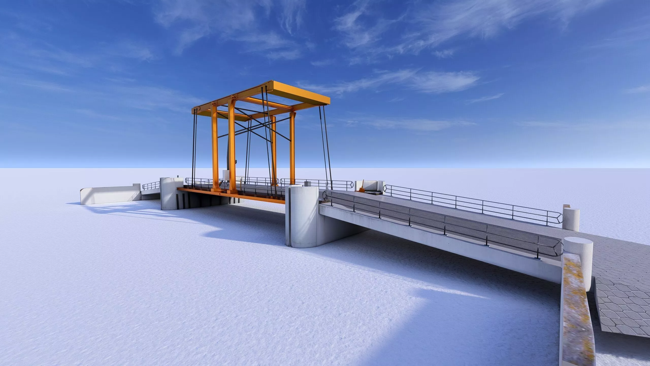 Structural engineering of Metal bridge structure 3D model