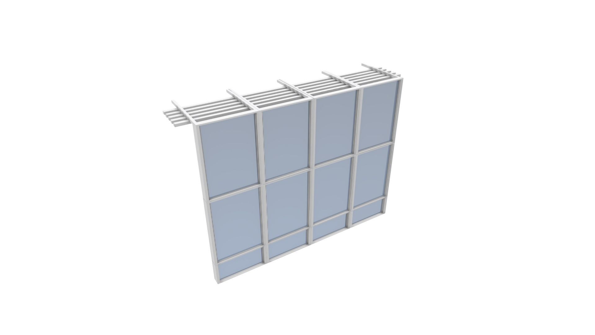 Curtain Wall SHC Quick Office LM Low-poly 3D model_4