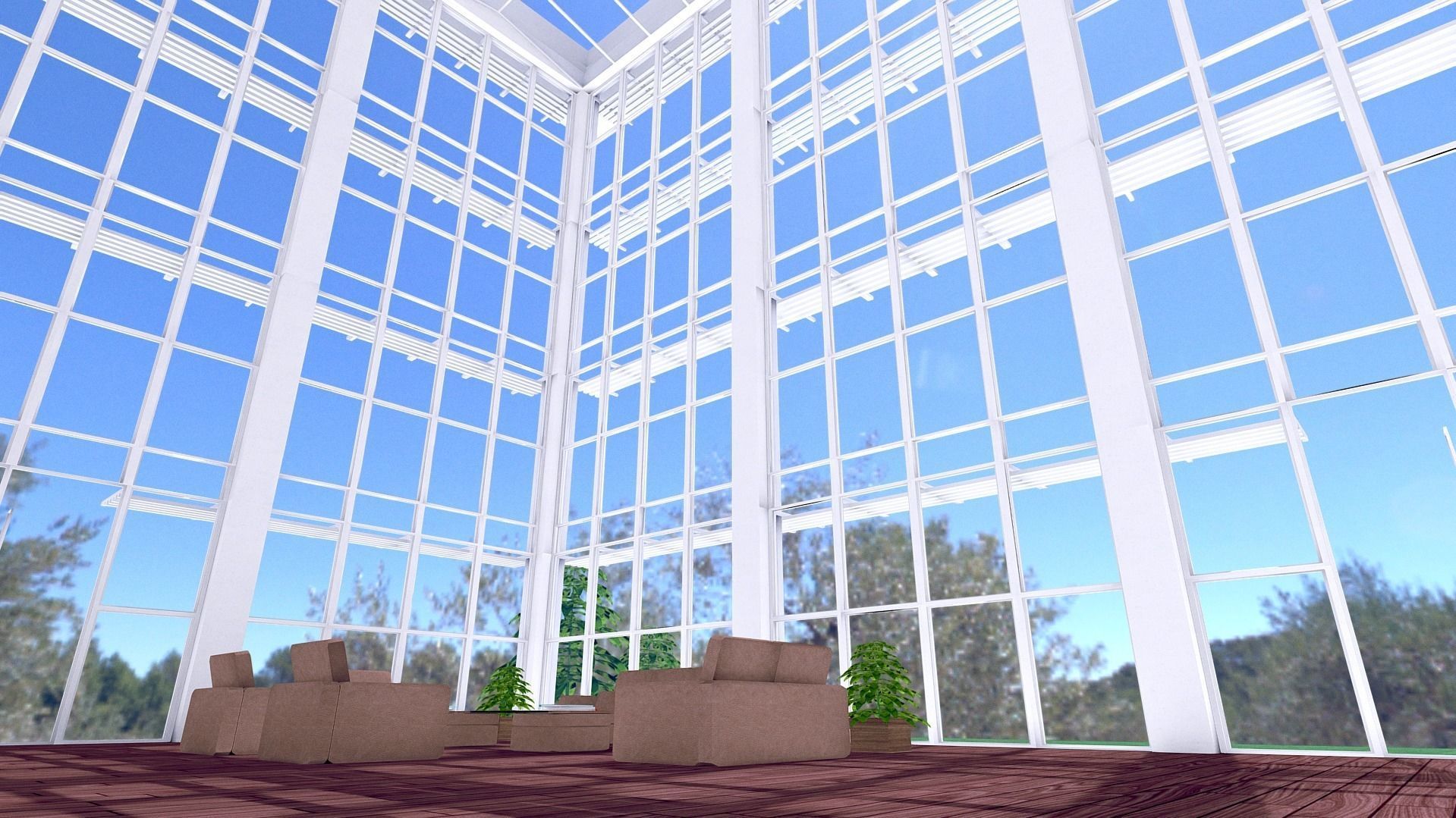 Curtain Wall SHC Quick Office LM Low-poly 3D model_7