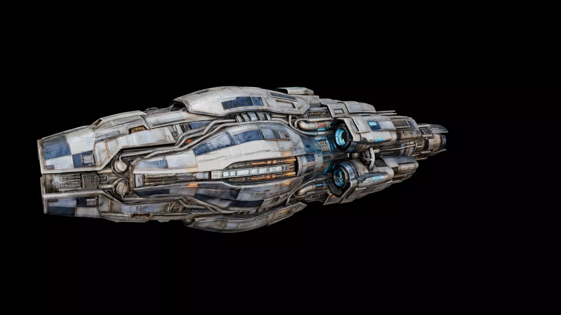 Sci-Fi Heavy Cruiser Spaceship 3D model