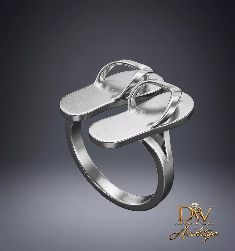 Flip Flop Slipper Ring 3D print model