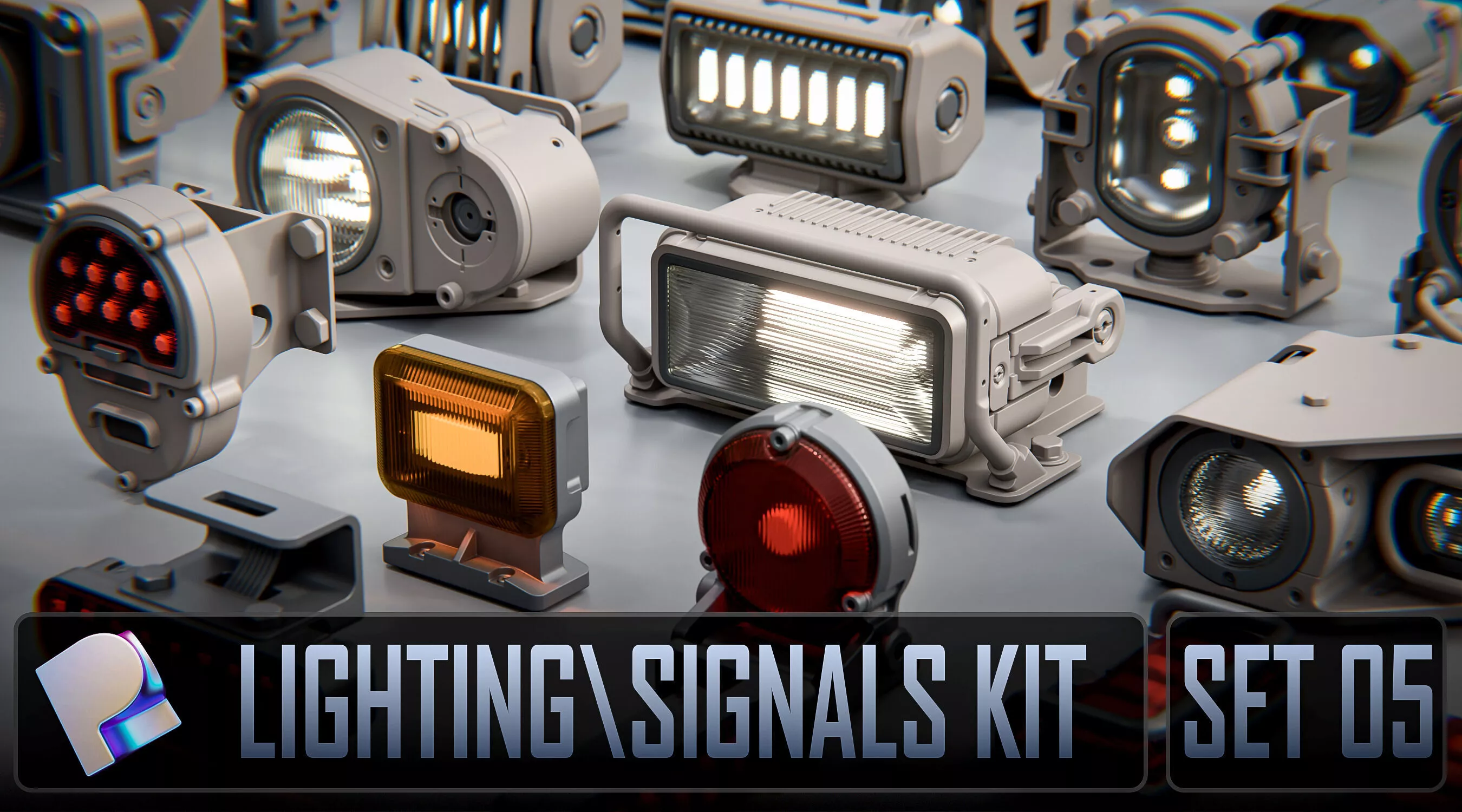 Hard-surface Kitbash for CAD - Set 05 3D model