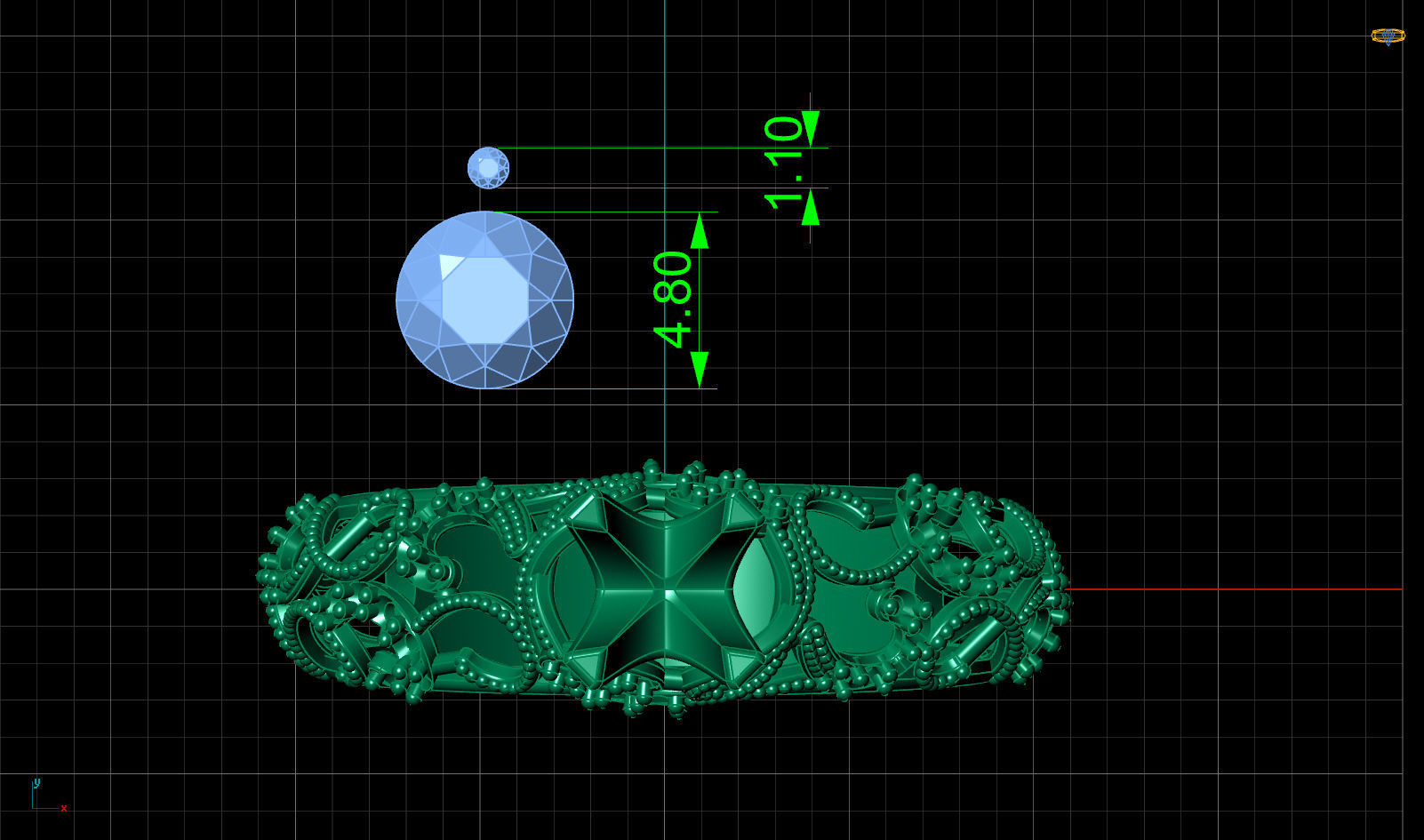 Engagement One Stone Diamond Solitaire Gold Ring 3D print model_13