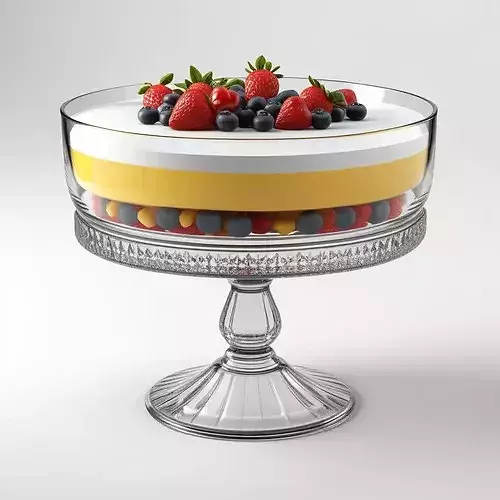 Realistic Berry Trifle Dessert 3D 3D model