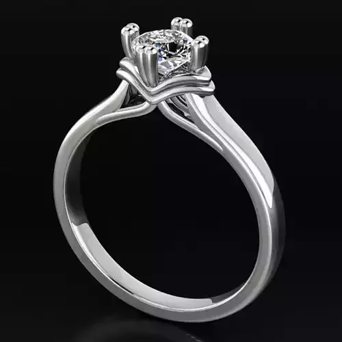Engagement Solitaire Half-Carat Diamond Ring 