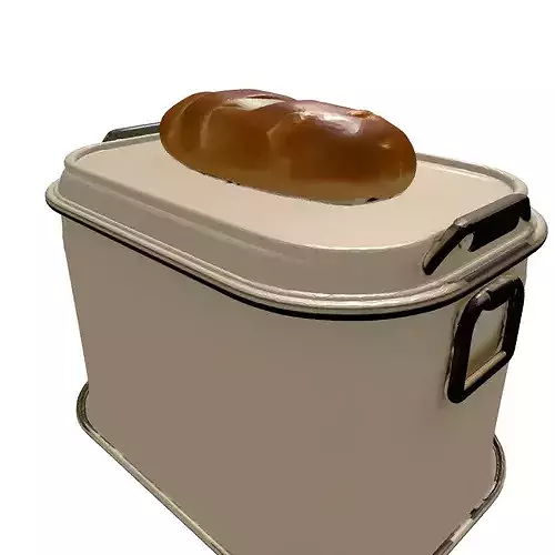Vintage Bread Bin Loaf Set 3D model 7
