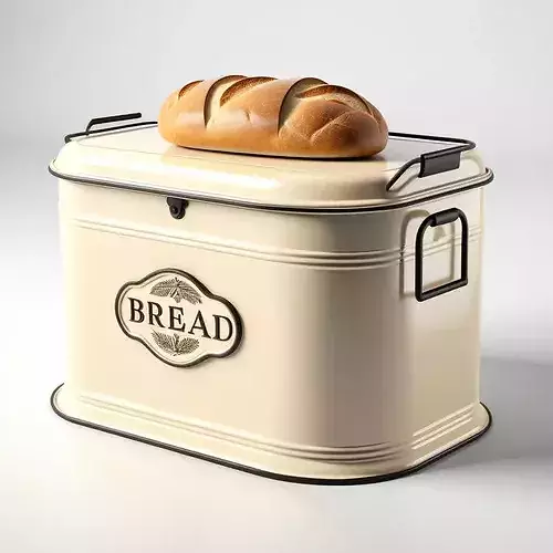 Vintage Bread Bin Loaf Set 3D model