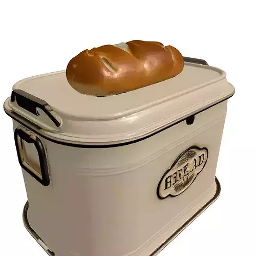 Vintage Bread Bin Loaf Set 3D model 4