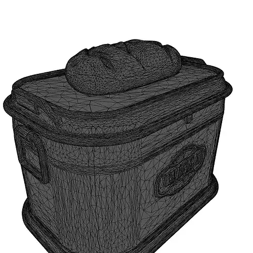 Vintage Bread Bin Loaf Set 3D model 2