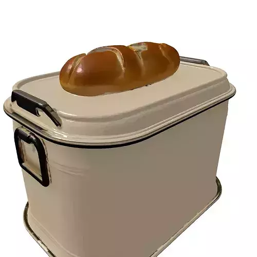 Vintage Bread Bin Loaf Set 3D model 6