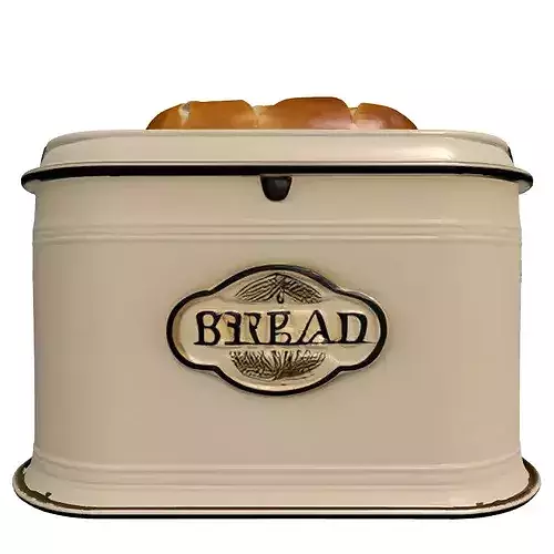 Vintage Bread Bin Loaf Set 3D model 5