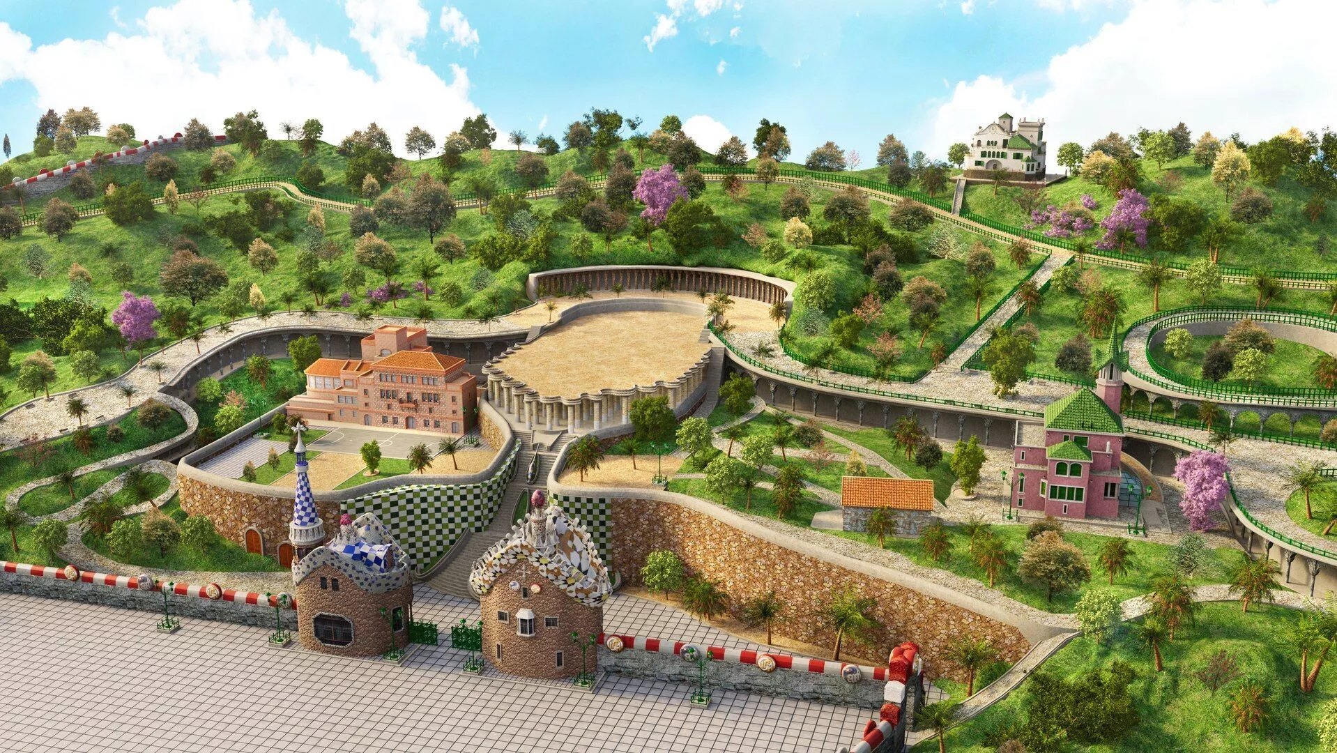 Park Guell Barcelona 3D model