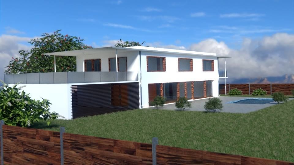 Modern house Free low-poly 3D model_1