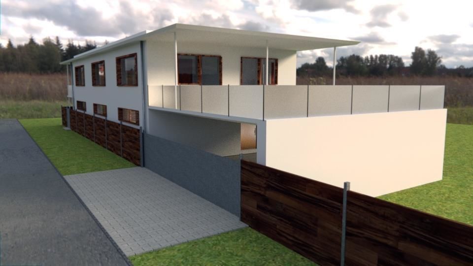 Modern house Free low-poly 3D model_4