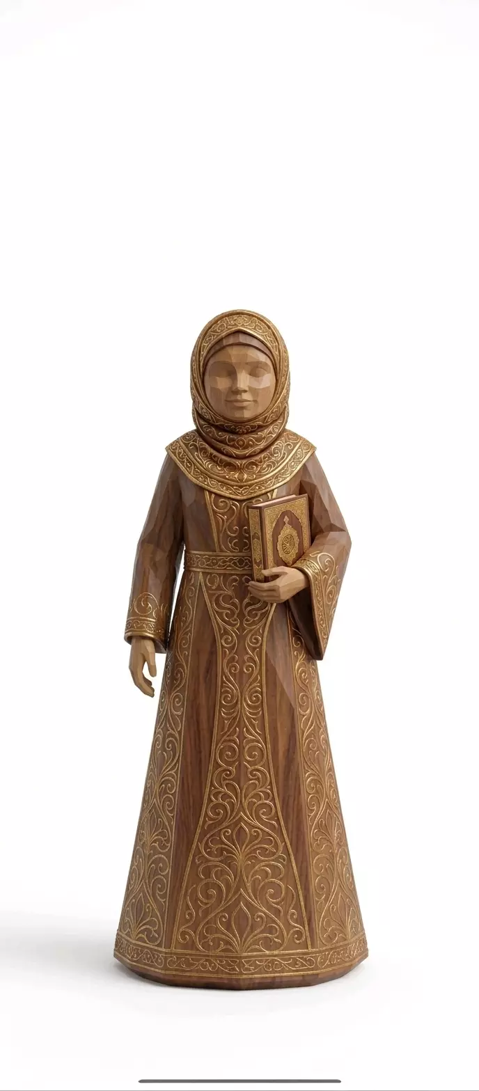 Muslim Girl With Quran 3D Model 3D print model