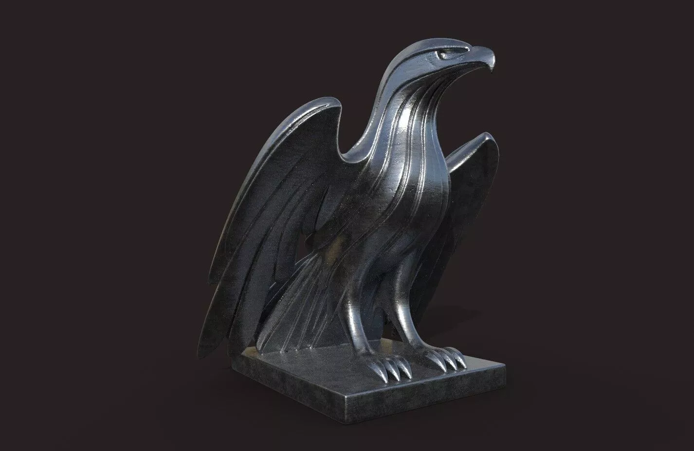Metal Eagle Statue 3D Model 3D model