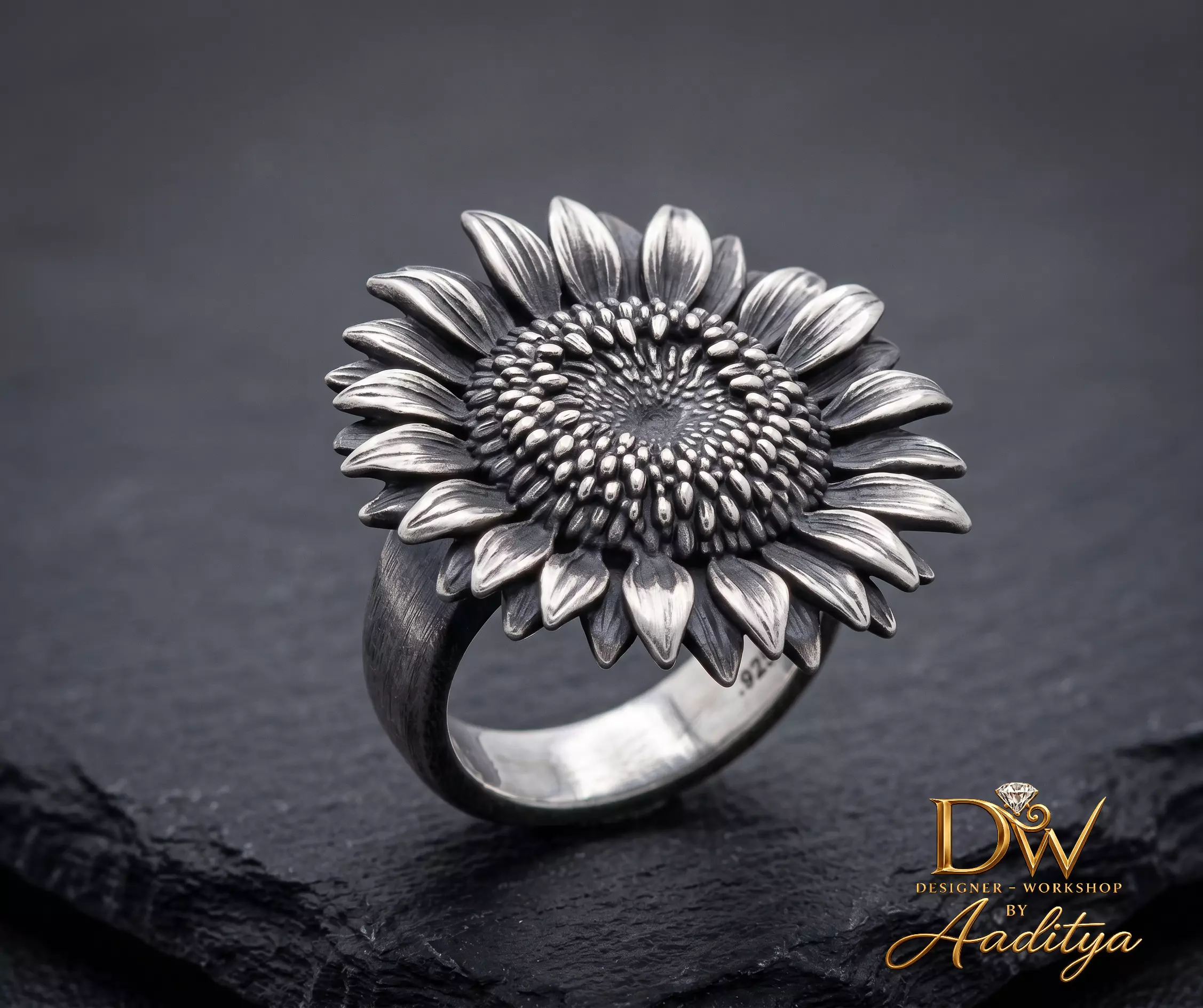 Sunflower Ring 3D print model
