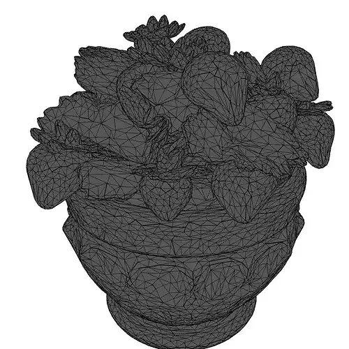 Realistic Potted Strawberry Plant 3D model 2