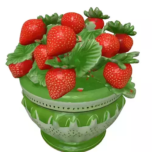 Realistic Potted Strawberry Plant 3D model 3