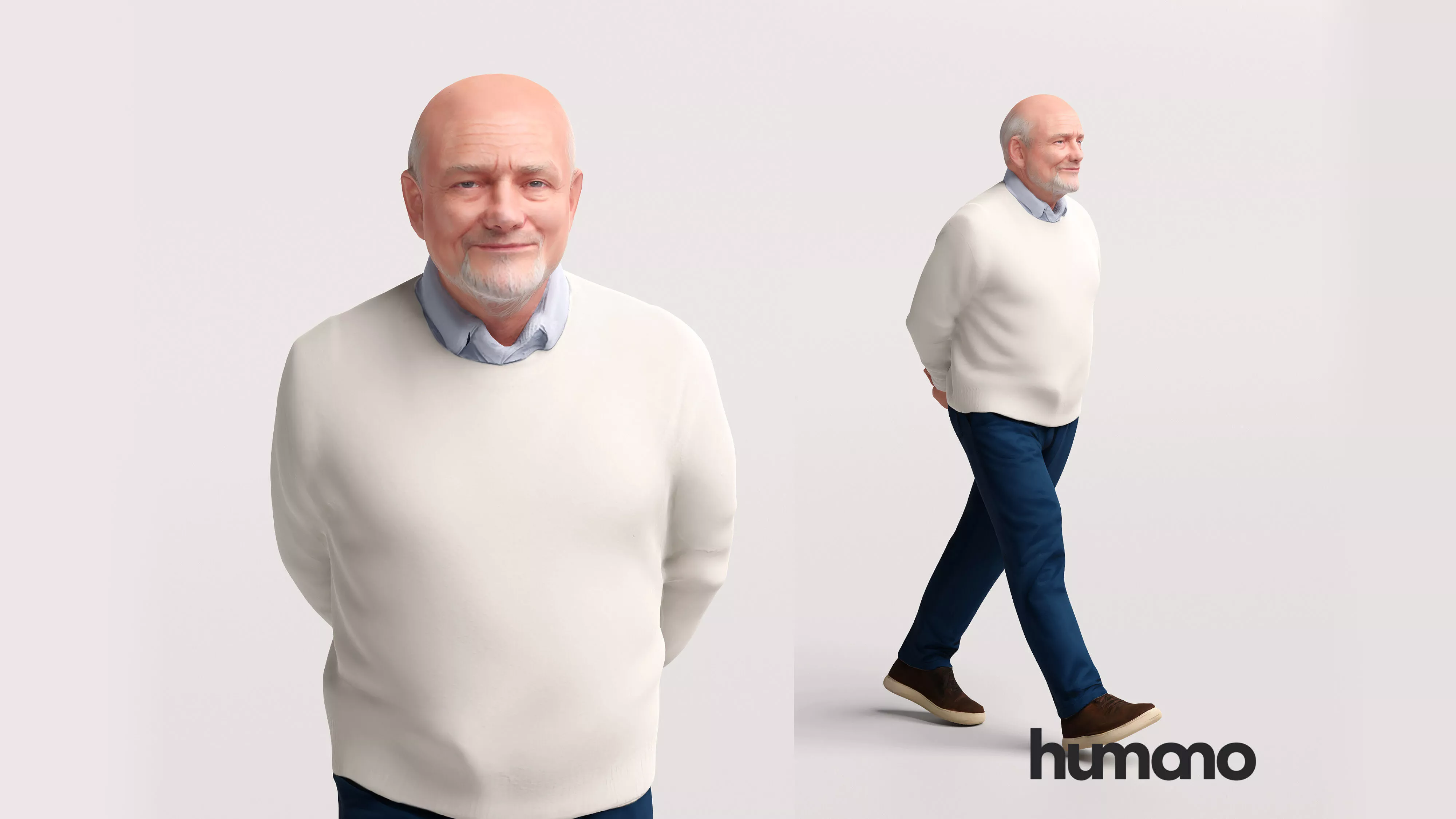 Humano Walking Elderly Man - 2606-011 3D model
