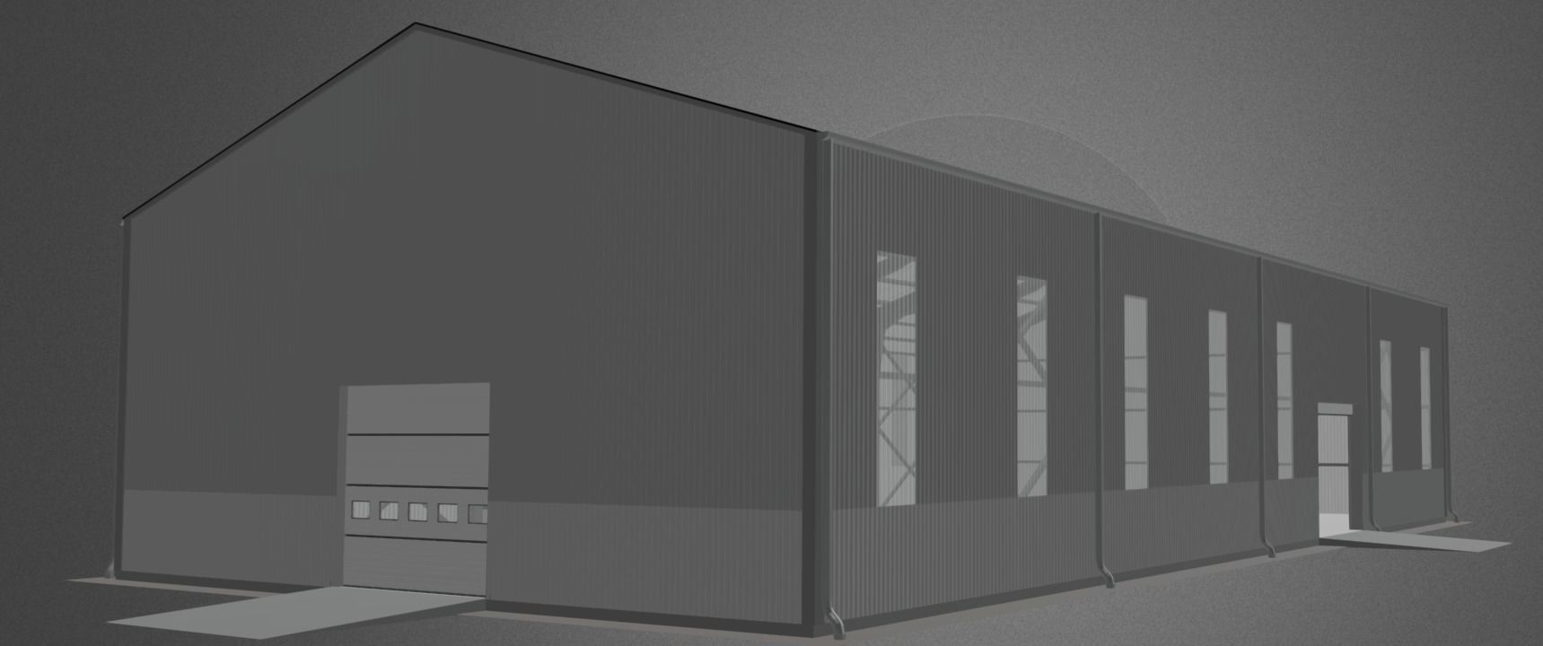 3D Hangar industrial 3D model