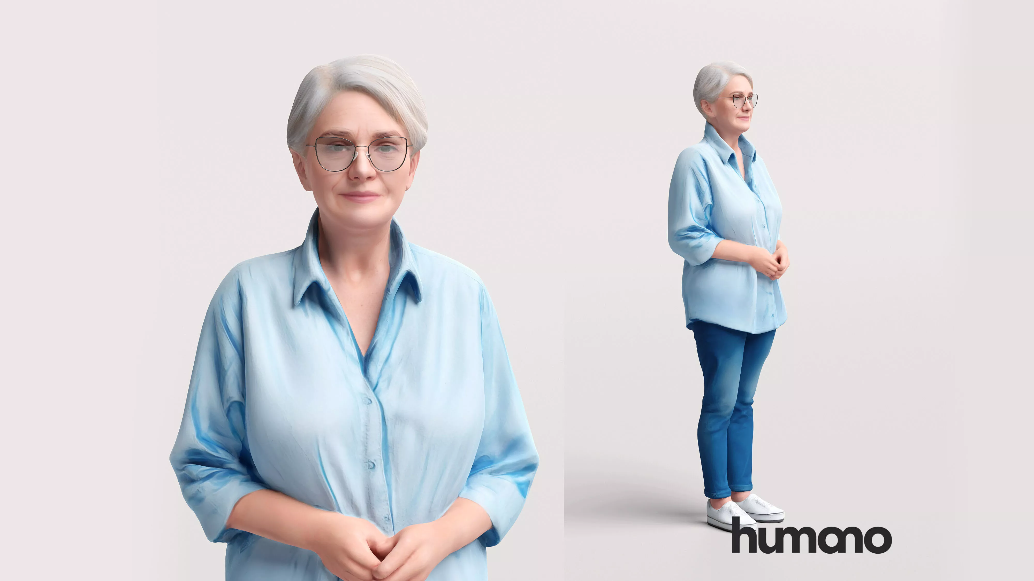 Humano Standing Elderly Woman - 2606-002 3D model