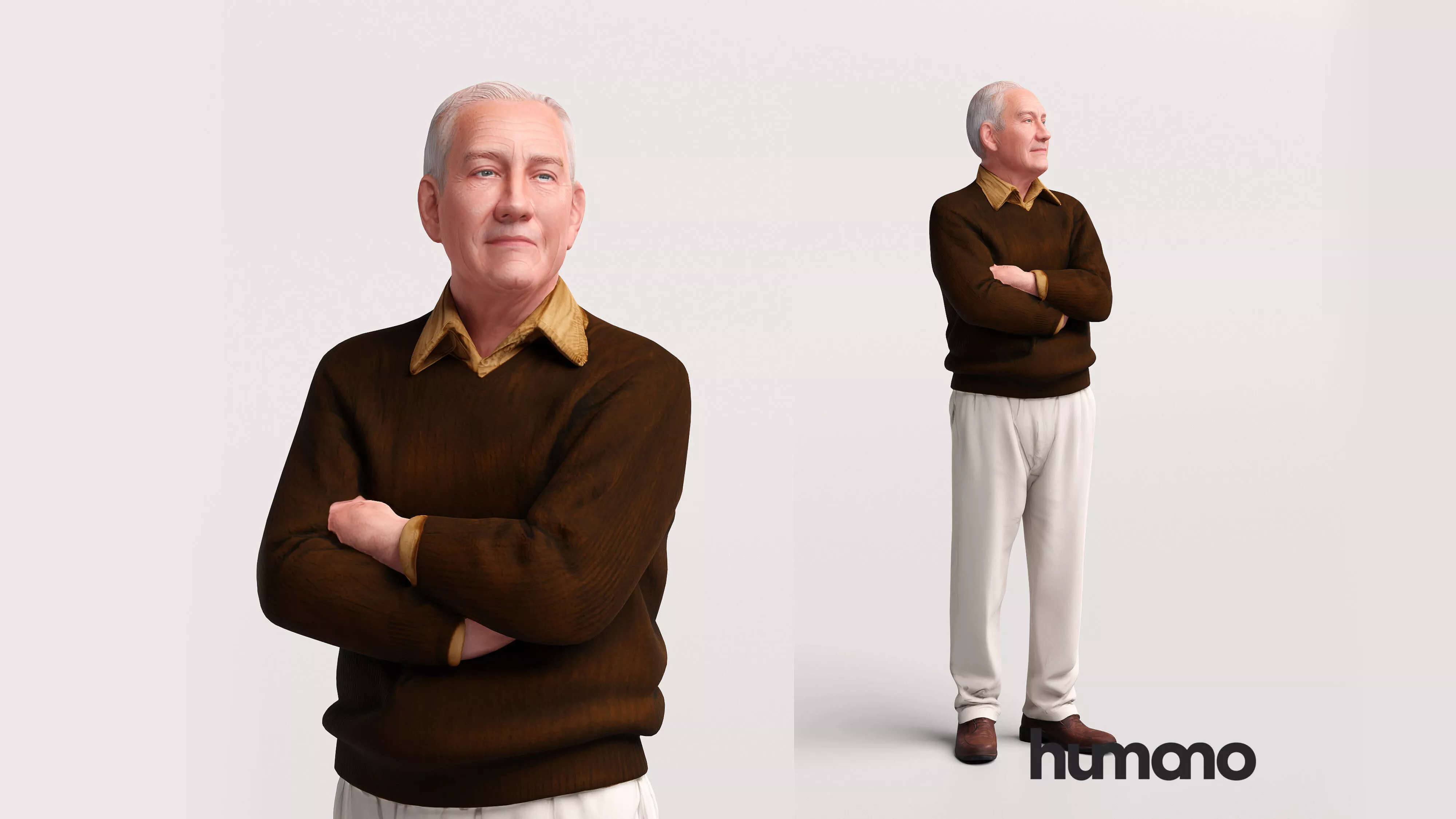 Humano Standing Elderly Man - 2606-001 3D model