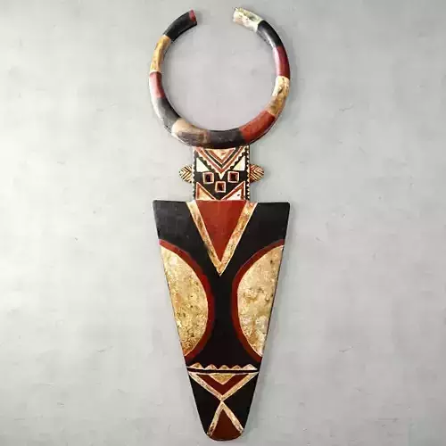 African Large Senufo Wall Mask 3D model