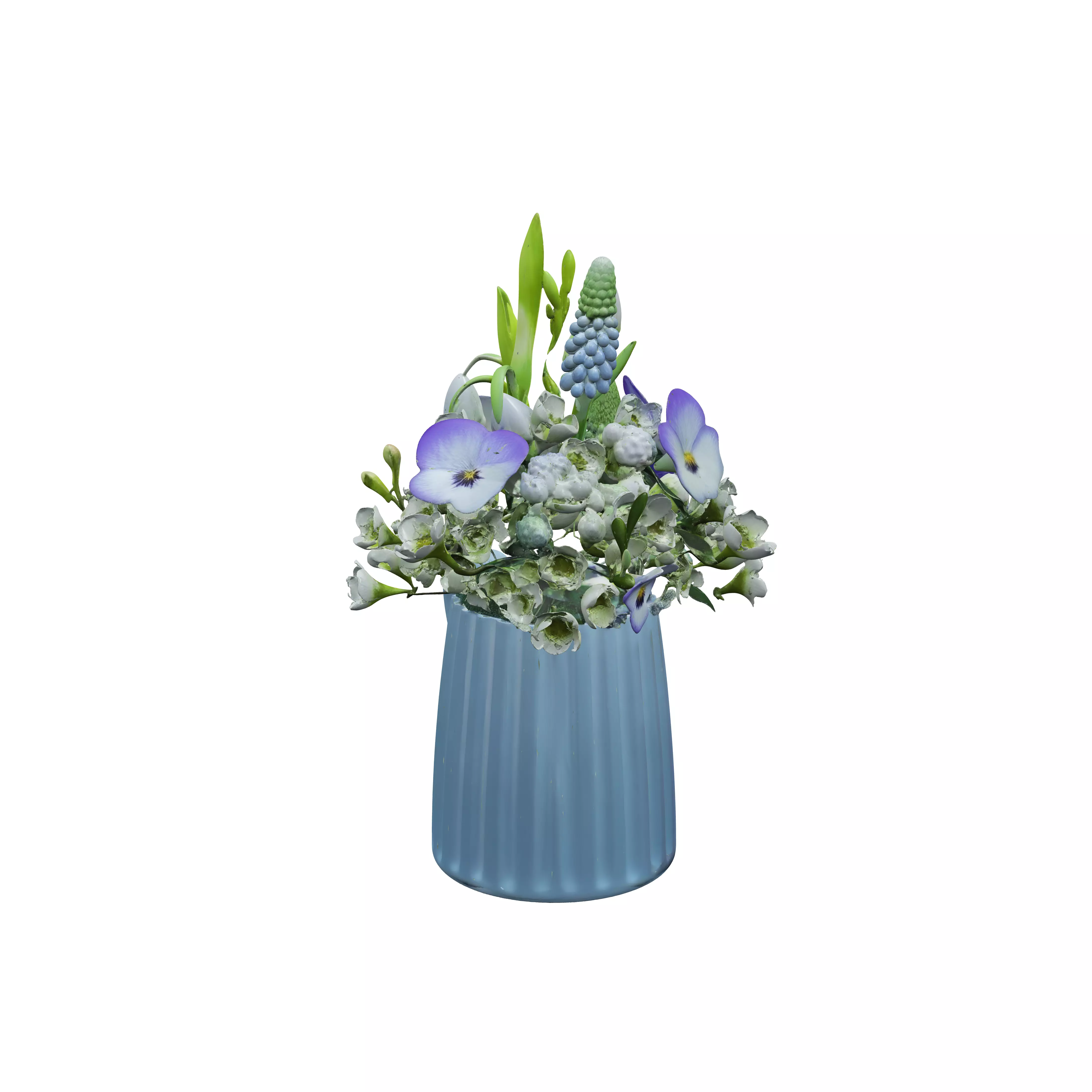 Blue Jug Bouquet 3D model