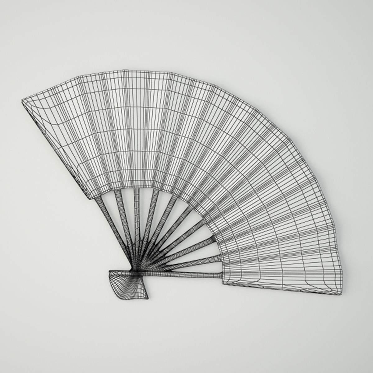 Asian Brass Fan 3D model_1