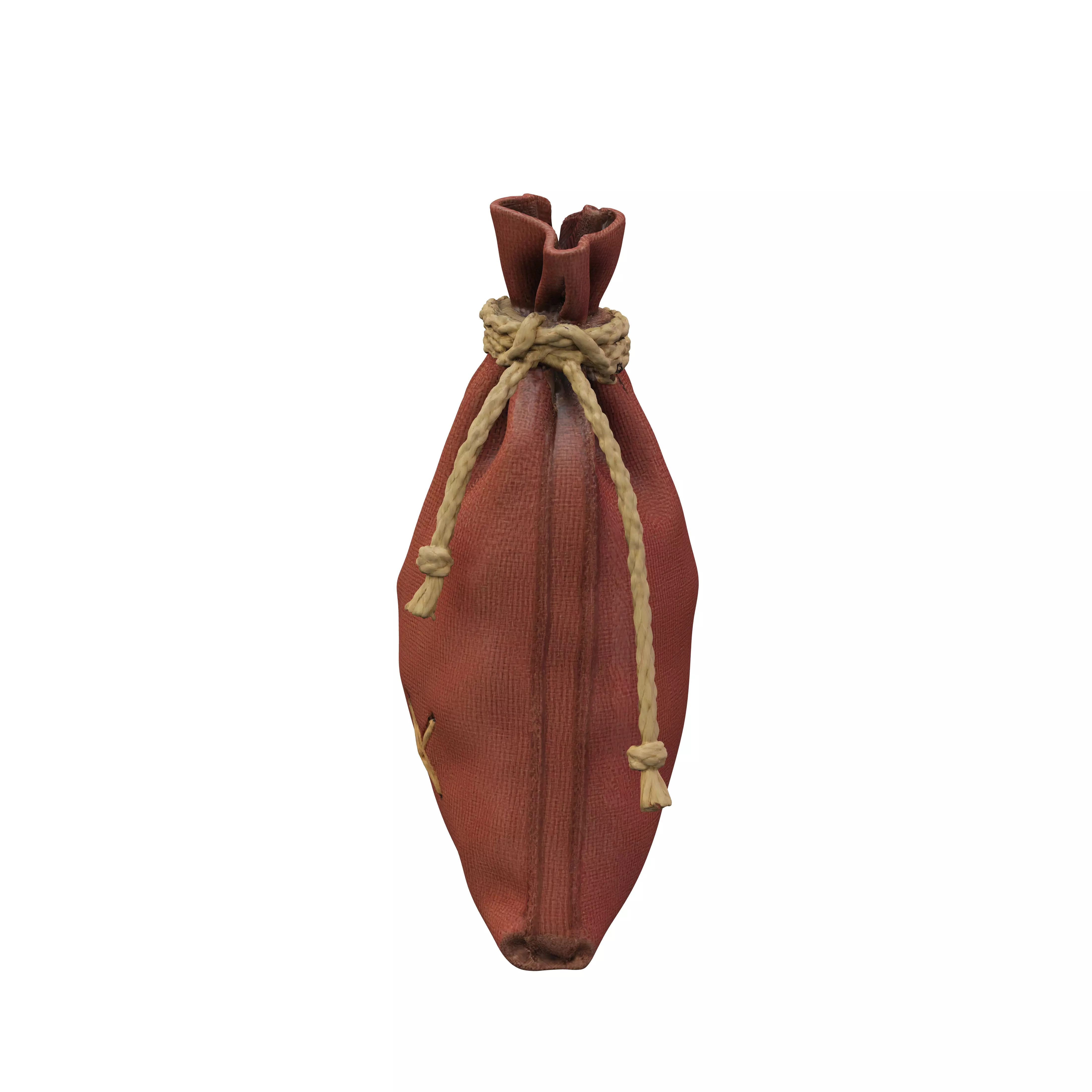 Burgundy Burlap Pouch 3D model