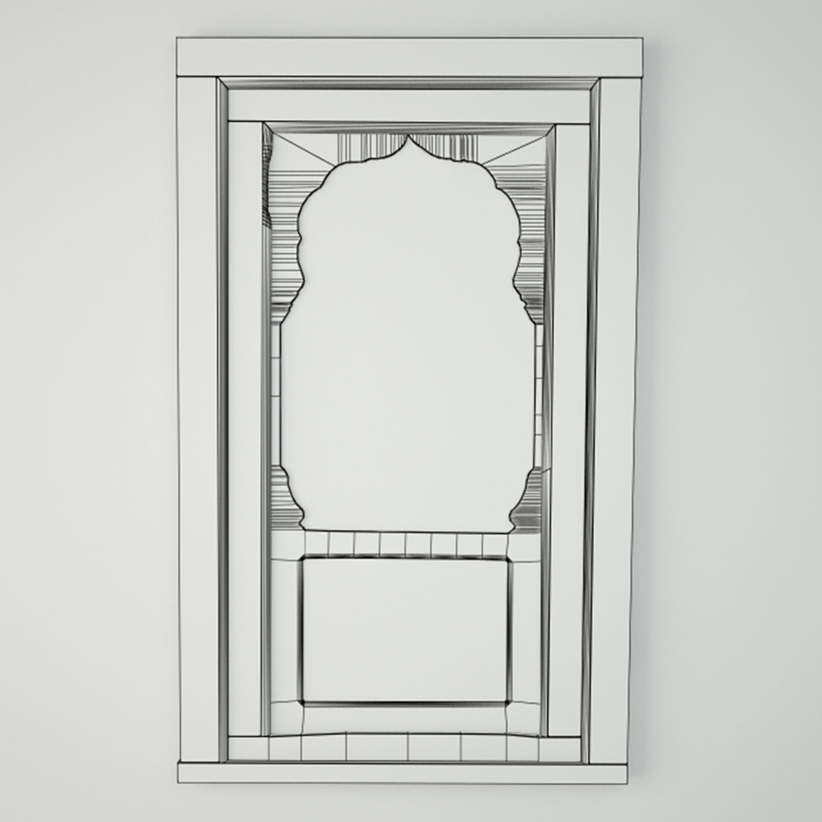 Jharokha Turquoise Blue Mirror 3D model_1