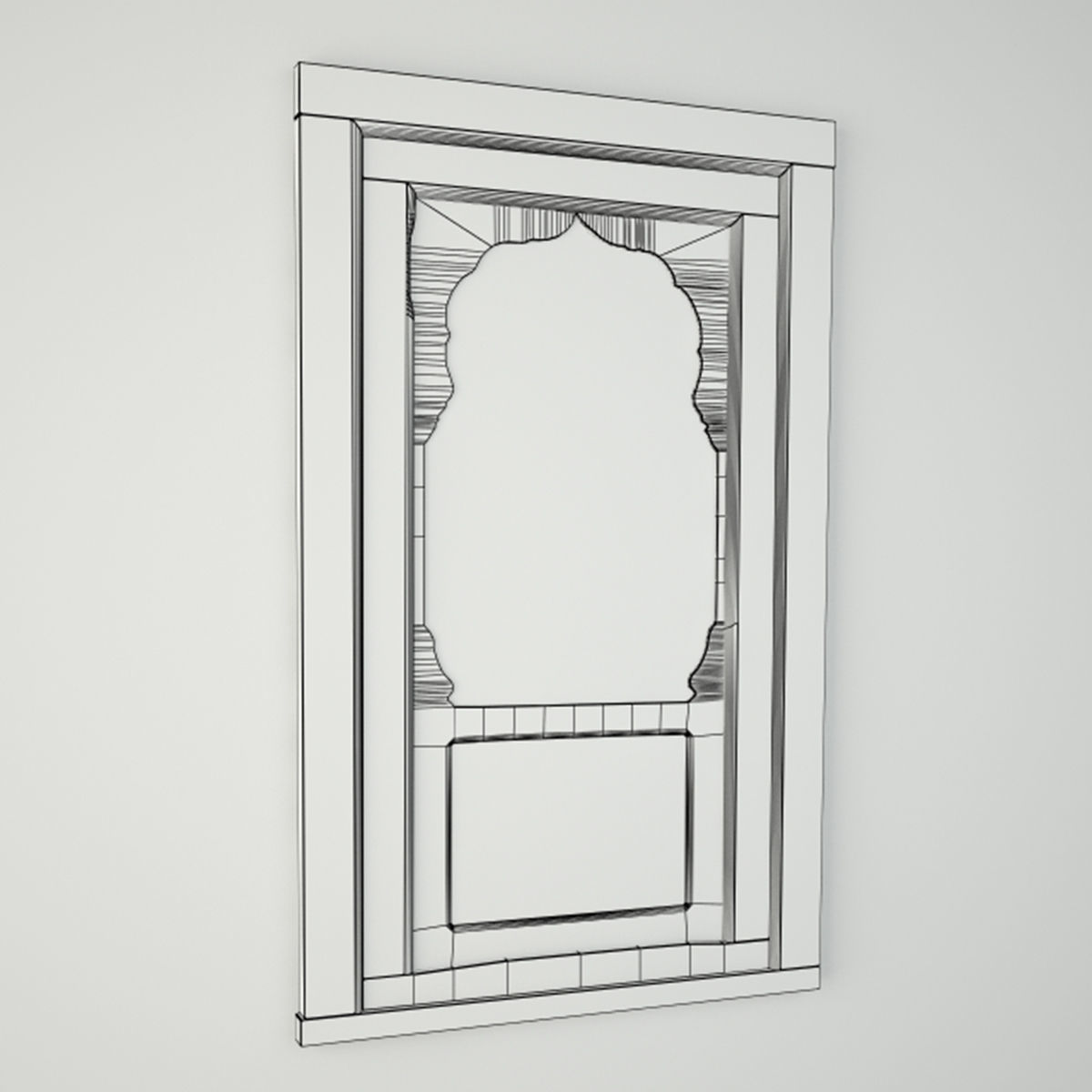 Jharokha Turquoise Blue Mirror 3D model_3