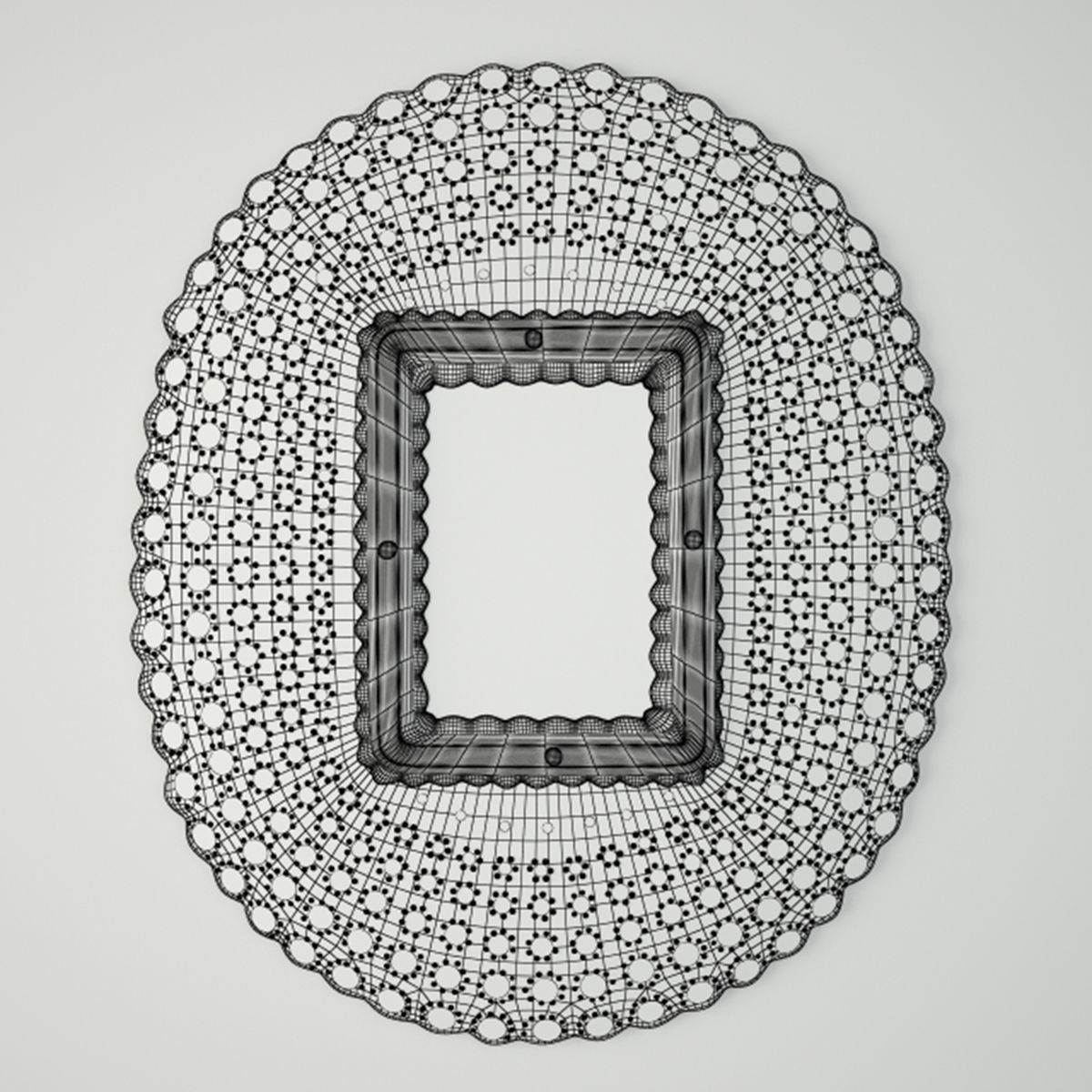 Peacock Honeycomb Mirror 3D model_1