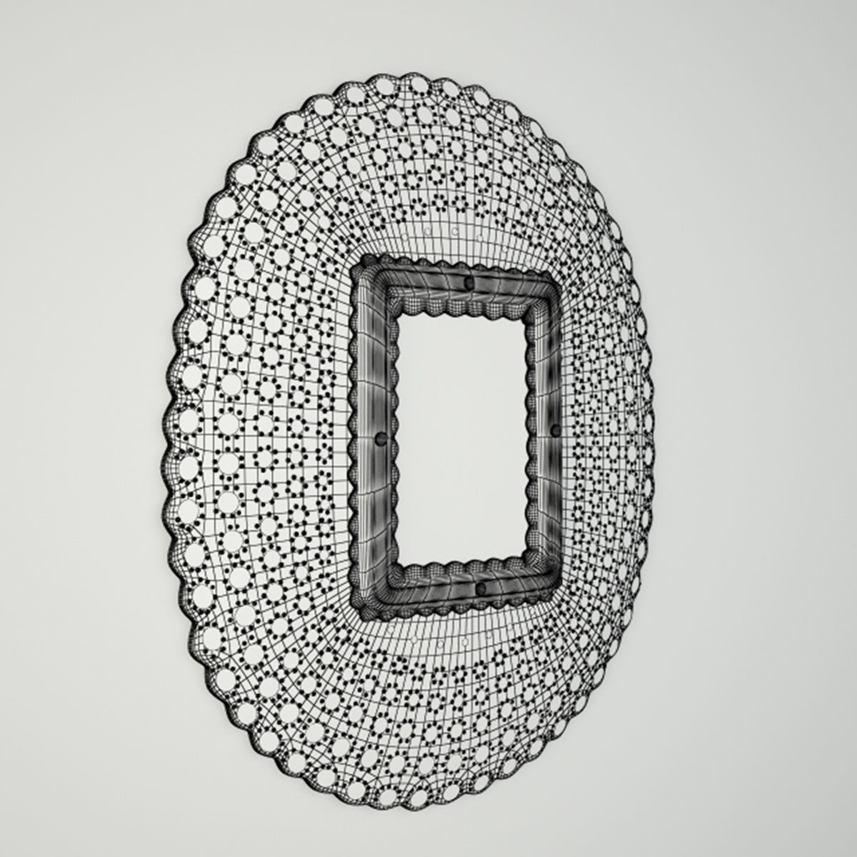 Peacock Honeycomb Mirror 3D model_3