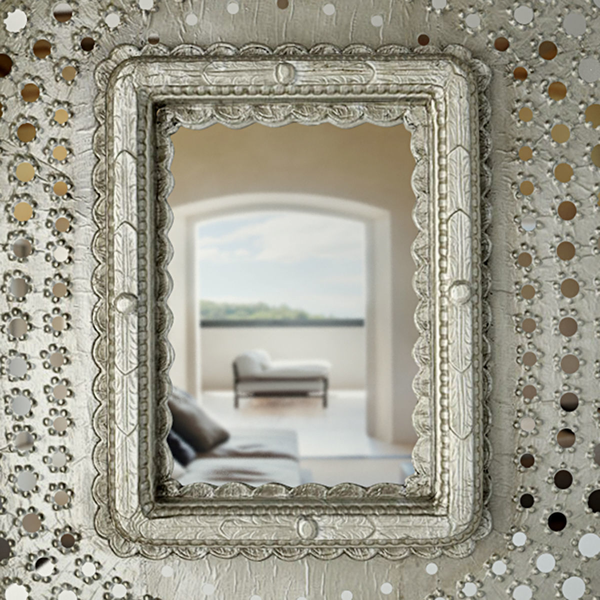 Peacock Honeycomb Mirror 3D model_4