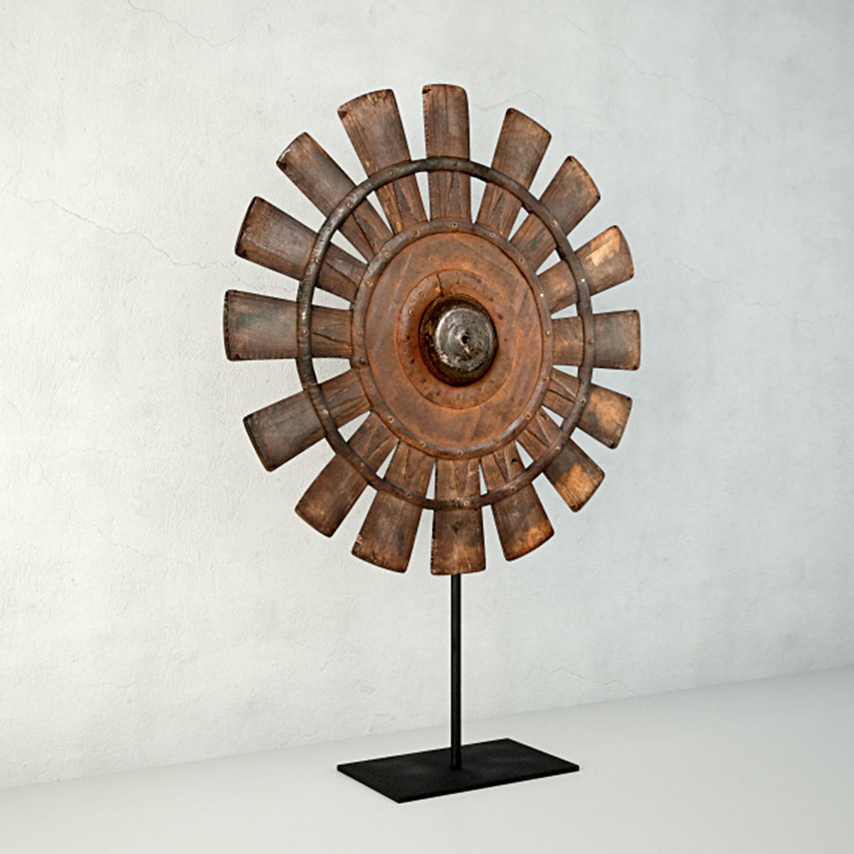 Wood Loom Wheel 3D model_2