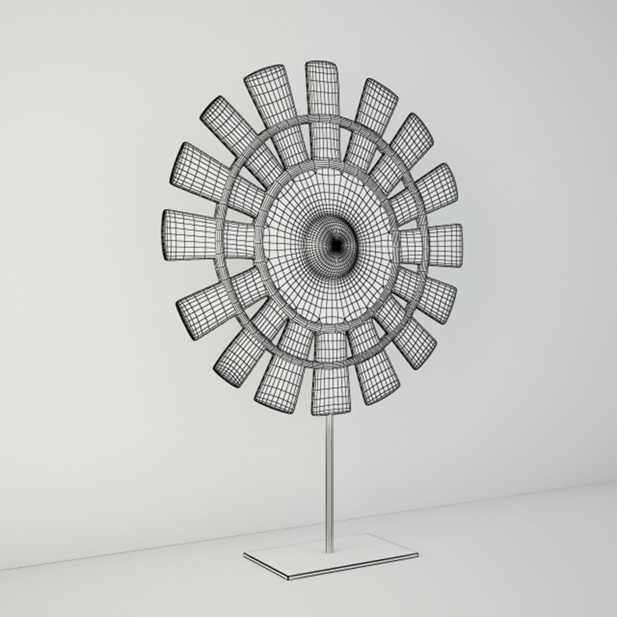 Wood Loom Wheel 3D model_3