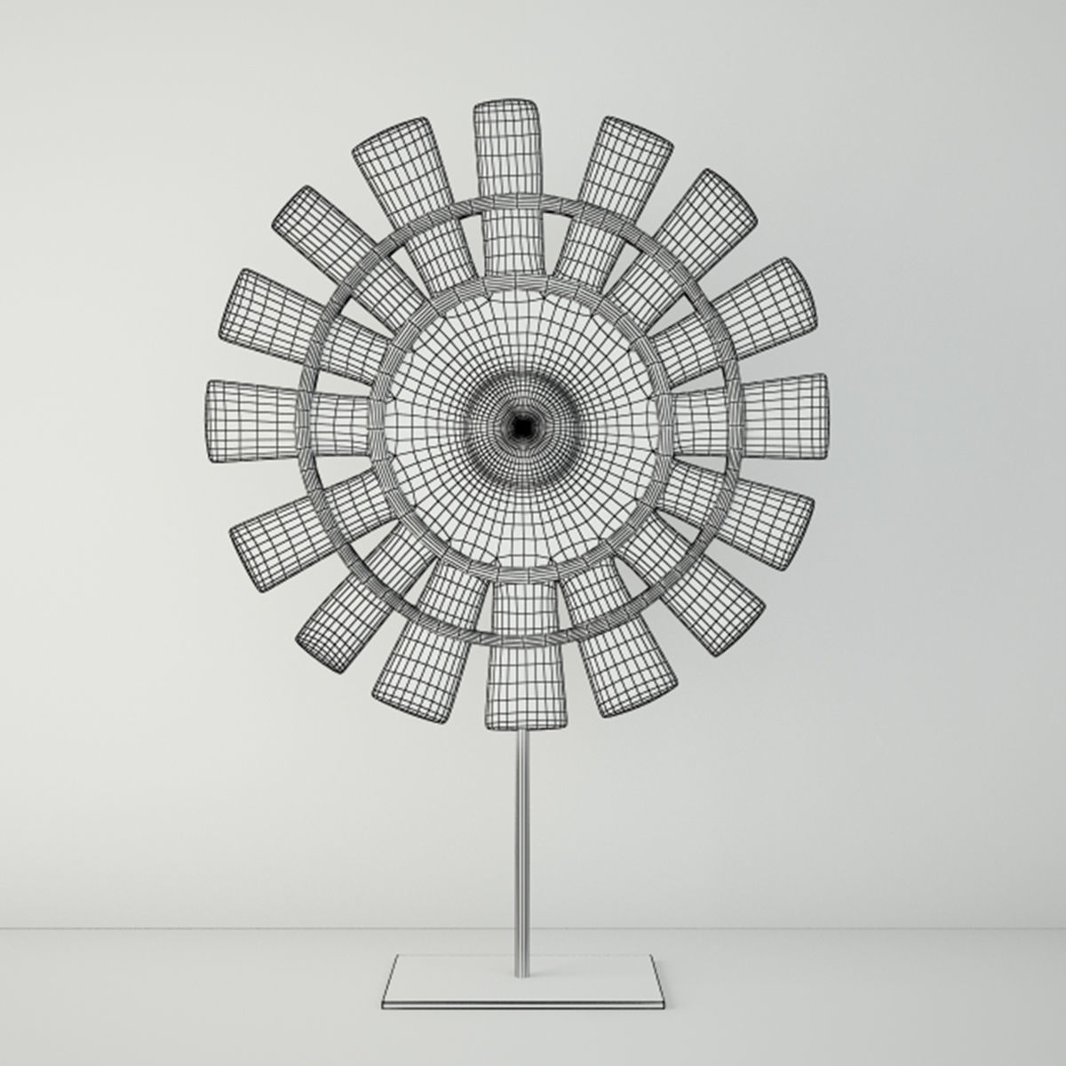 Wood Loom Wheel 3D model_1