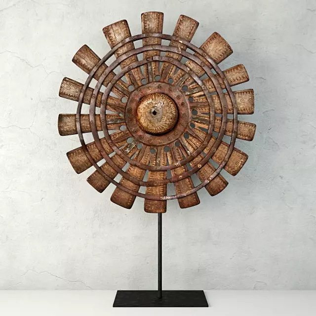 Wood Loom Wheel 2 3D model_0